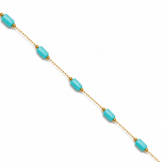 Collana estiva elegante con perline luminose turchesi