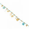 Collana color acquamarina con dettagli dorati