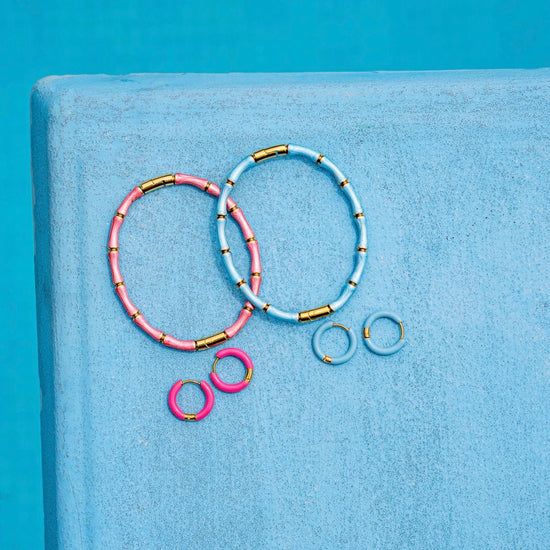 Bracciale minimal waterproof in acciaio inox con elementi colorati