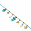 Collana con perline turchesi e ciondoli marini  dettaglio del pesciolino centrale.